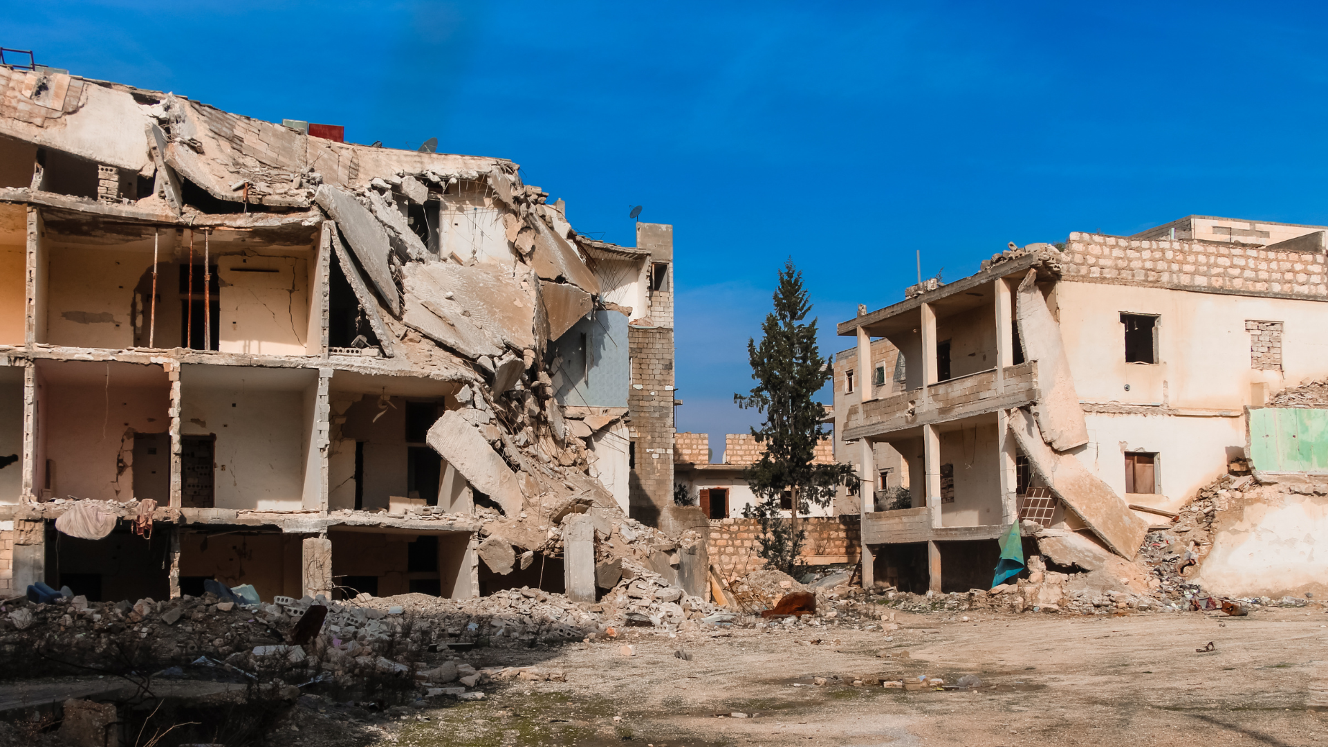 Destroyed building in Aleppo, Syria