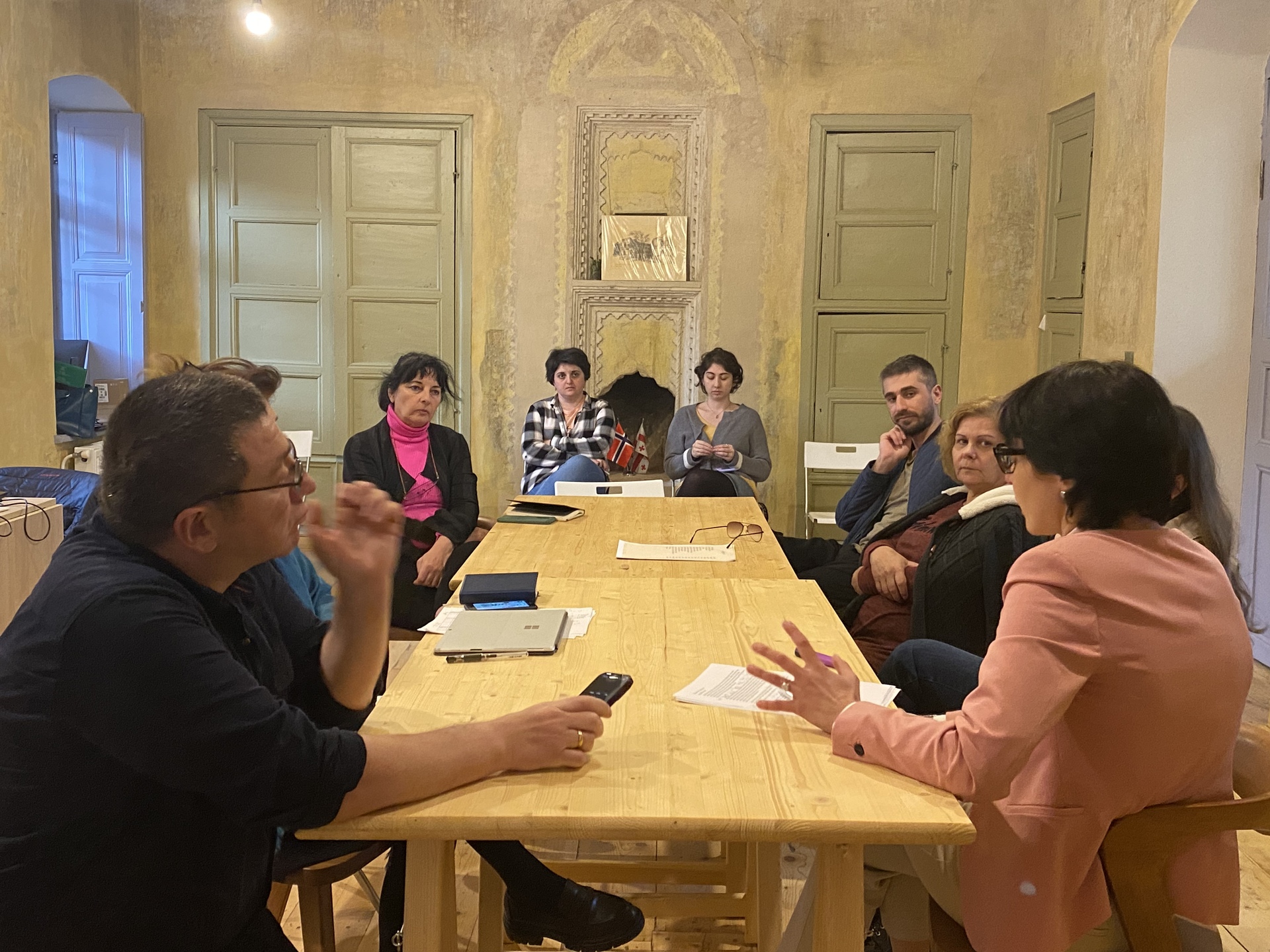 People sitting around a table