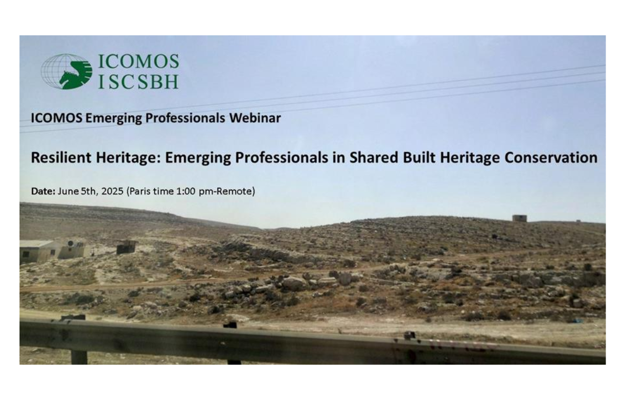 Bannière du webinaire d'ICOMOS ISCSBH