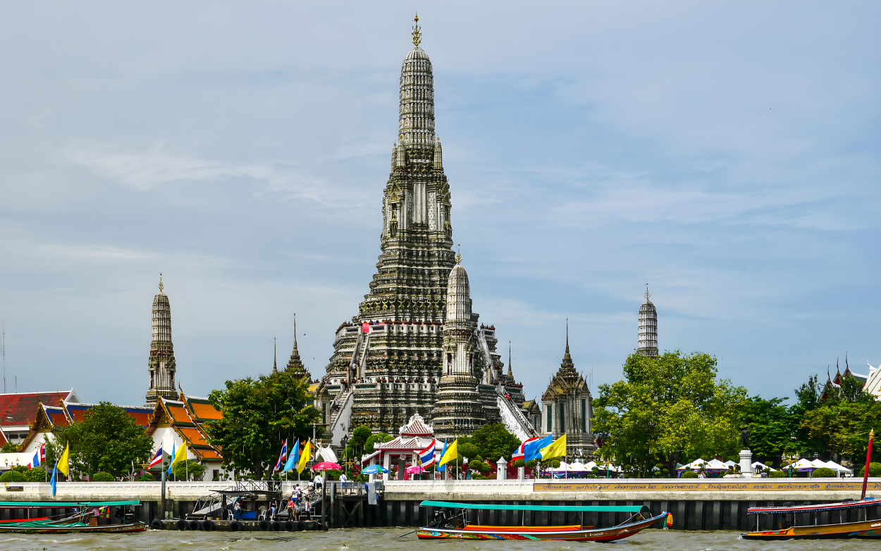 View of the Temple of Wat Arun in Bangkok, Thailand.