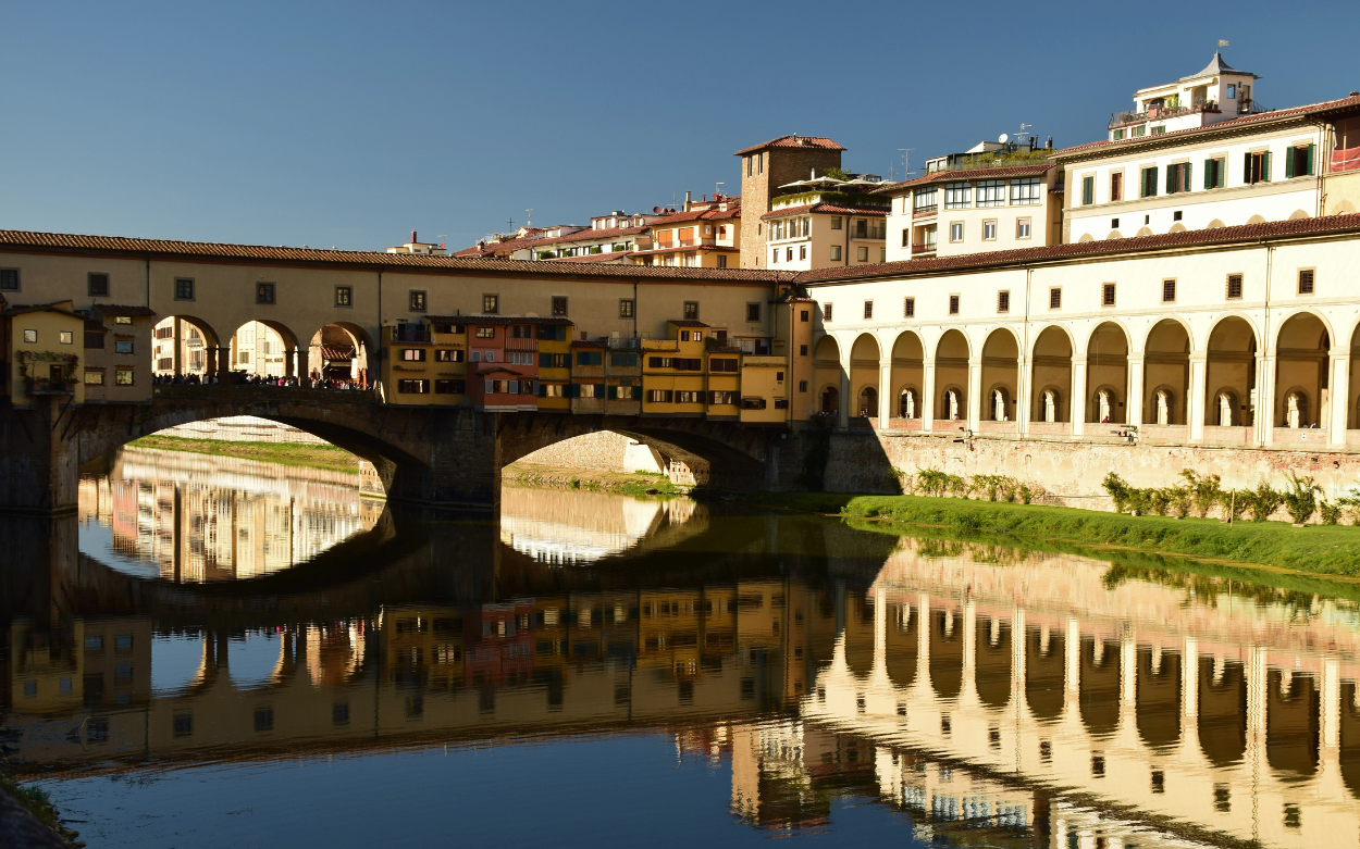 View of the Ponte Vecchio in Florence, Italy.