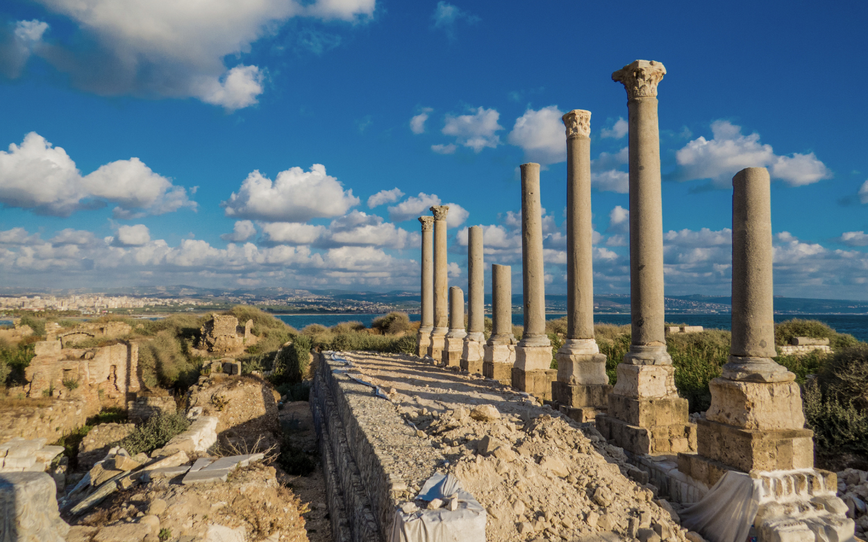Vue des ruines de Tyr, au Liban.