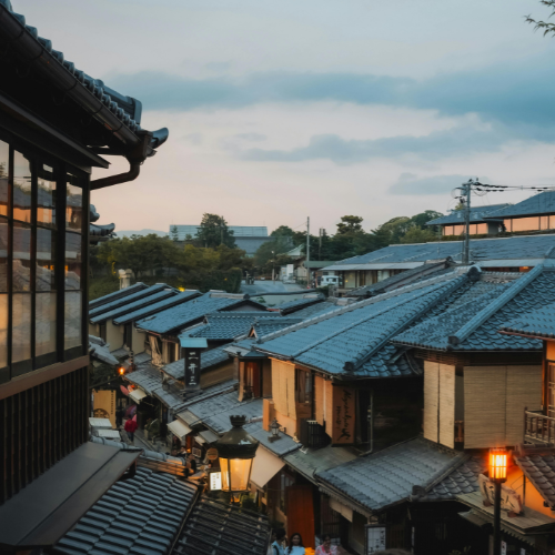 Picture showing the old town of Kyoto