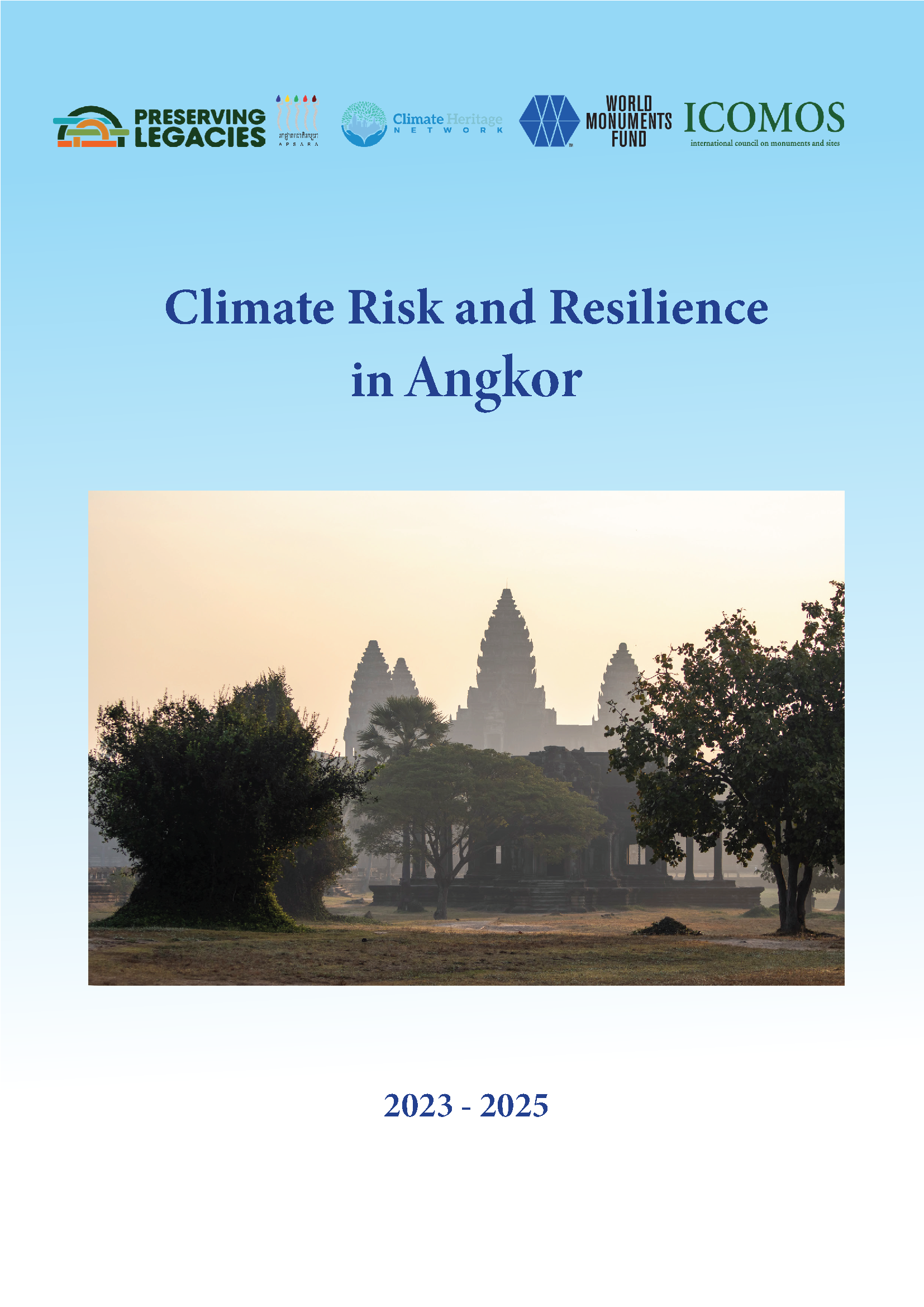 Cover image of the Angkor Wat Risk Assessment report by Preserving Legacies, ICOMOS and partners